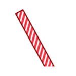 Thick tie with red and white zig zag pattern.